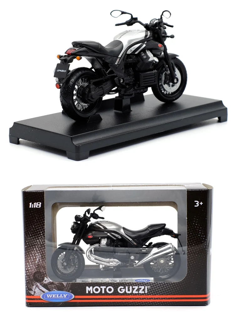 Welly 1:18 MOTO GUZZI GRISO 1200 8V Литая модель мотоцикла Рабочая короткопоглотитель игрушка для детей подарки коллекция игрушек