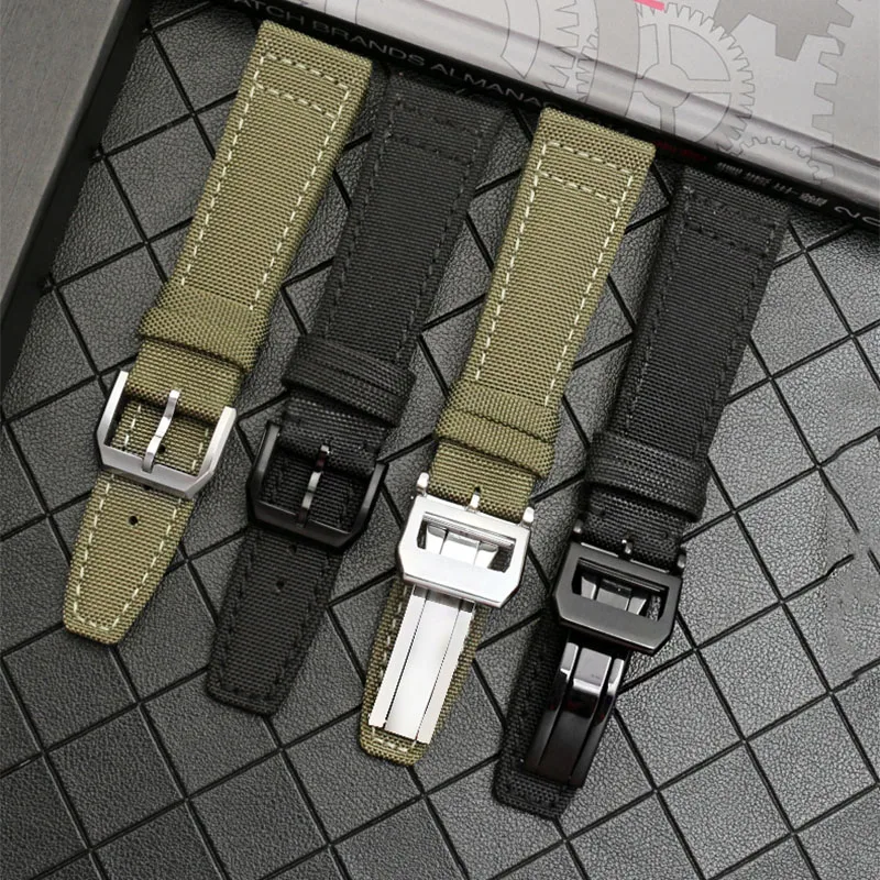 Nylon watch band for IWC-Portuguese-pilot series 20mm 21mm 22mm wristwatches band canvas bracelet black blue green watch strap