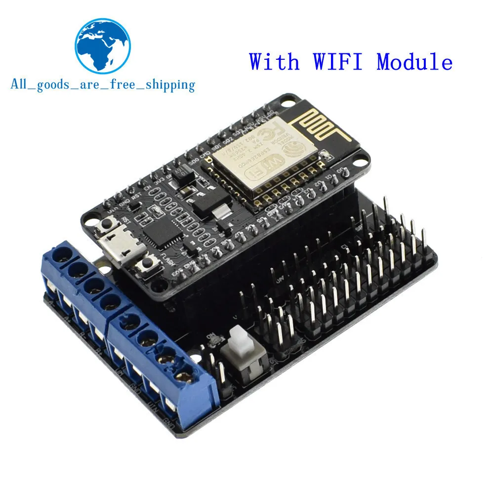 NodeMCU щит для платы двигателя L293D для ESP-12E от ESP8266 esp 12E комплект diy rc игрушка wifi rc умный автомобиль пульт дистанционного управления для Arduino