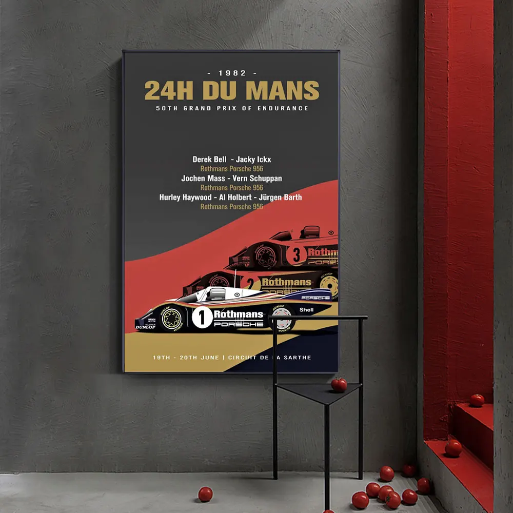 

Le Mans F1 Racing Posters And Prints Senna 24 Hours Endurance Race Canvas Painting Prints Car Wall Art Pictures Home Decoration