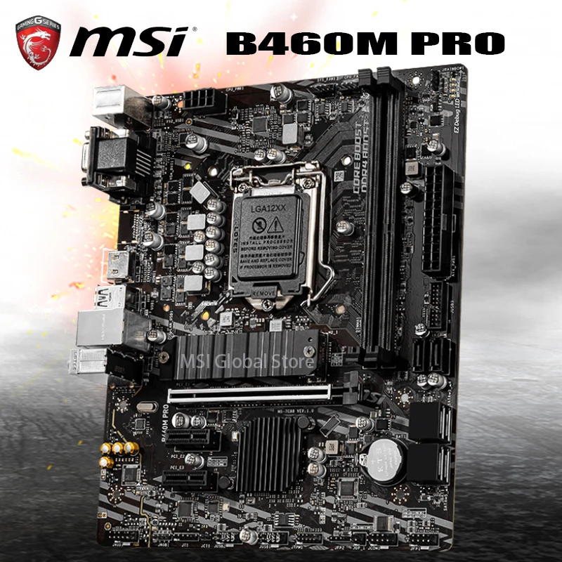 Kaufen LGA 1200 MSI B460M PRO Motherboard DDR4 64GB M.2 SATA3 DVI VGA Unterstützung 10th-Gen Cpu Desktop Intel B460 Placa-Mãe 1200 Micro ATX
