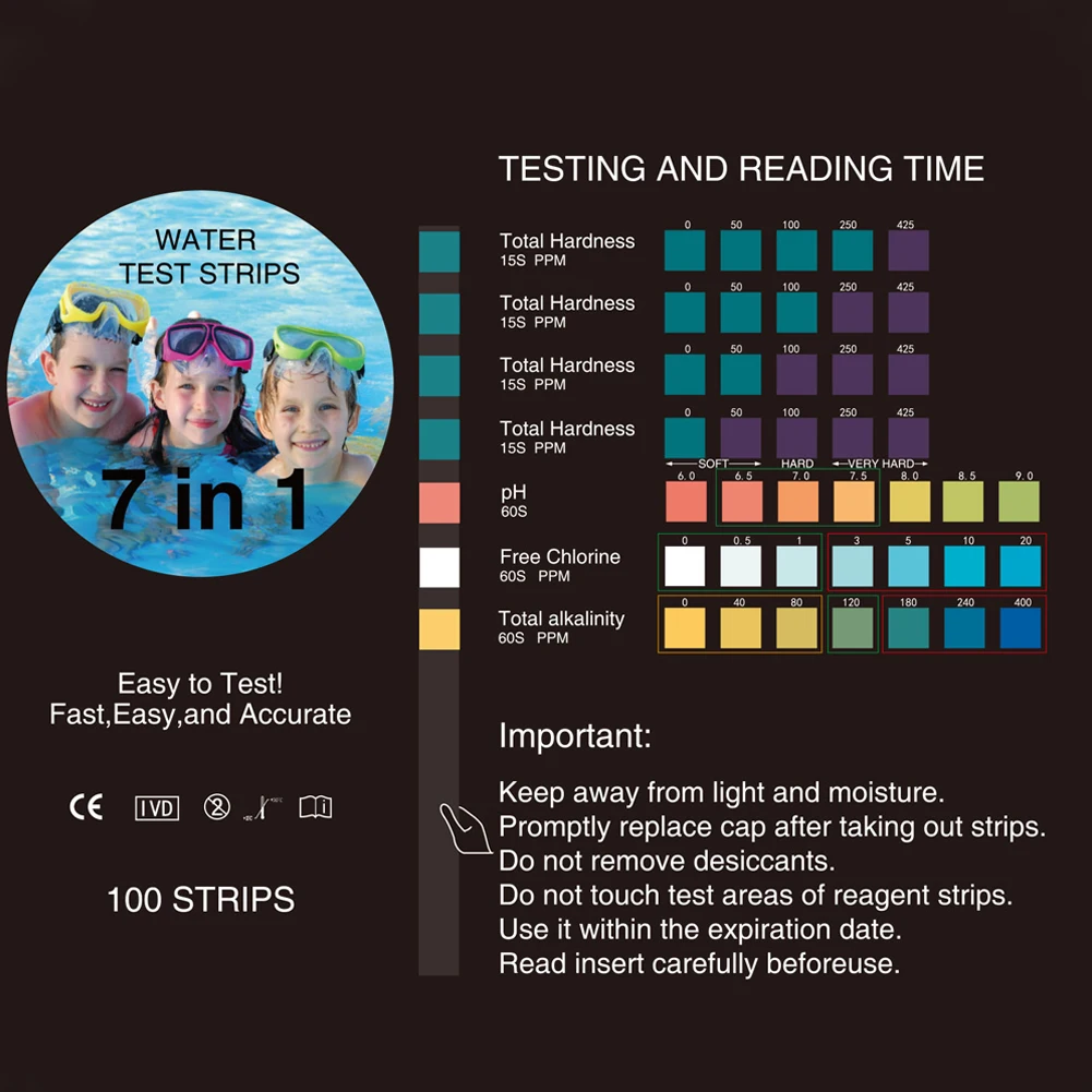 50 шт аквариумных жидких измерительных полосок для плавания аквариумов качество