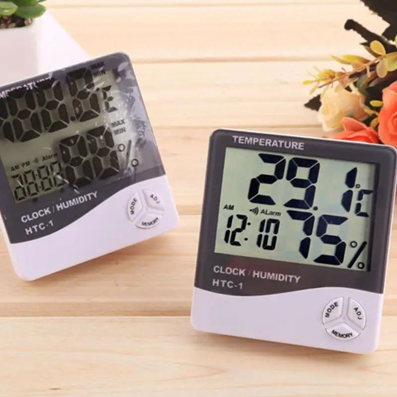 

1Pcs Mute LCD Digital Display Temperature Humidity Meter Hygrometer Function Gift Alarm Clock Thermometer 2020 With Electro Y3Q1