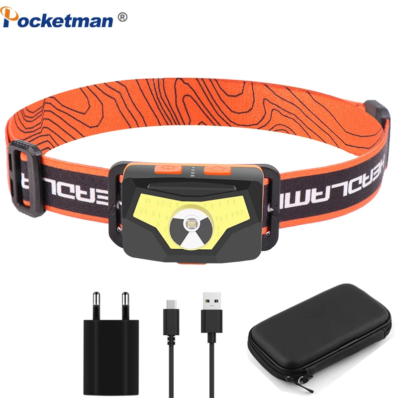 

High Power Headlamp Body Motion Sensor Headlight Red/White Light Head Lamp Camping Head Front Light Waterproof Head Lamp