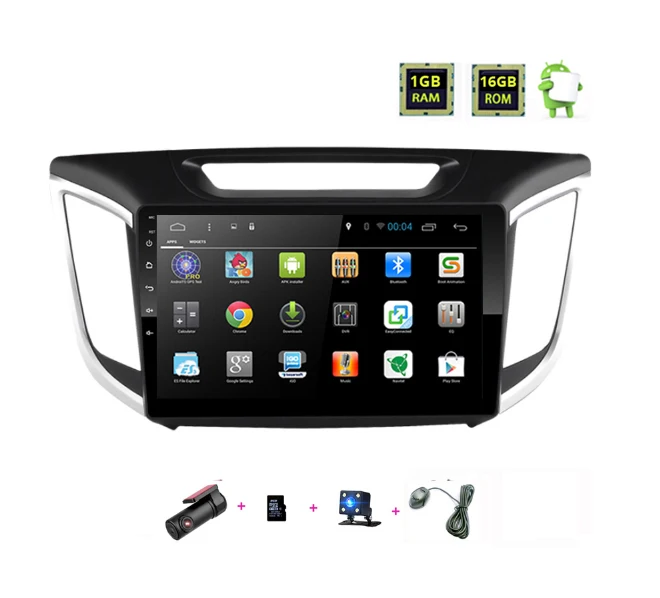 with DVR CAM MIC Android 9 автомобильный Радио gps навигация мультимедийный плеер для hyundai Creta IX25 Авторадио Стерео головное устройство - Color: with DVR CAM MIC