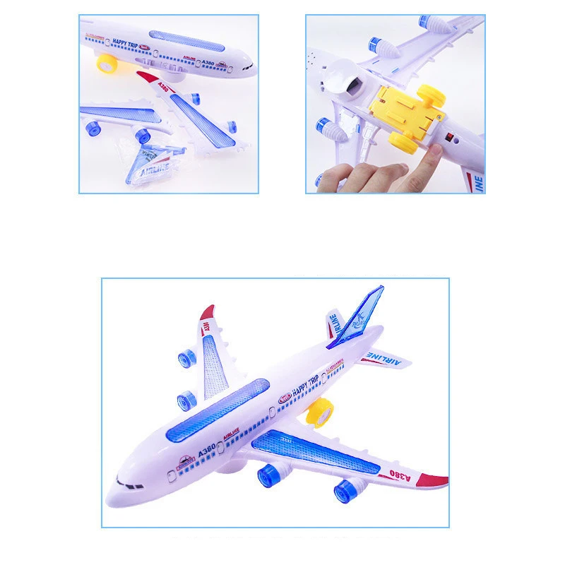 Детские игрушки самолёт со светодиодной подсветильник кой модель самолета