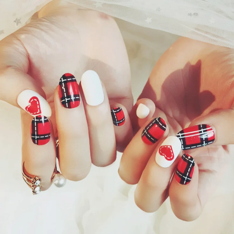 Новинка 24 шт Красная проверка милое Сердце 3D акриловое классическое пластиковое