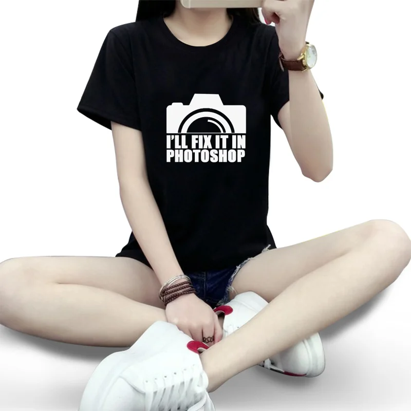 

In the summer of 2021 new large size women wear short sleeved t-shirt Use your camera to illuminate your beauty printing