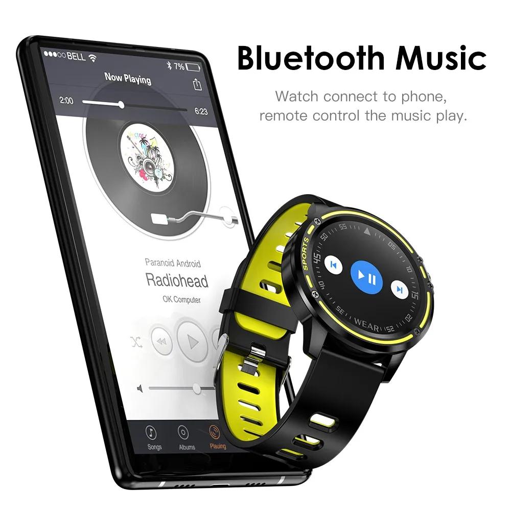 

Smart Watch Full Touch Round Screen Heart Rate Blood Pressure Camera Control Smartwatch Men Women for IOS Android Bluetooth 4.0