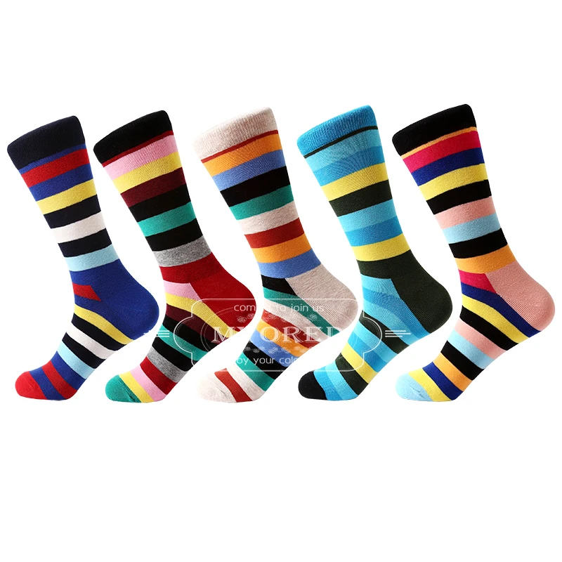 Новинка 2018 мужские классические носки MYORED с яркими полосками повседневные