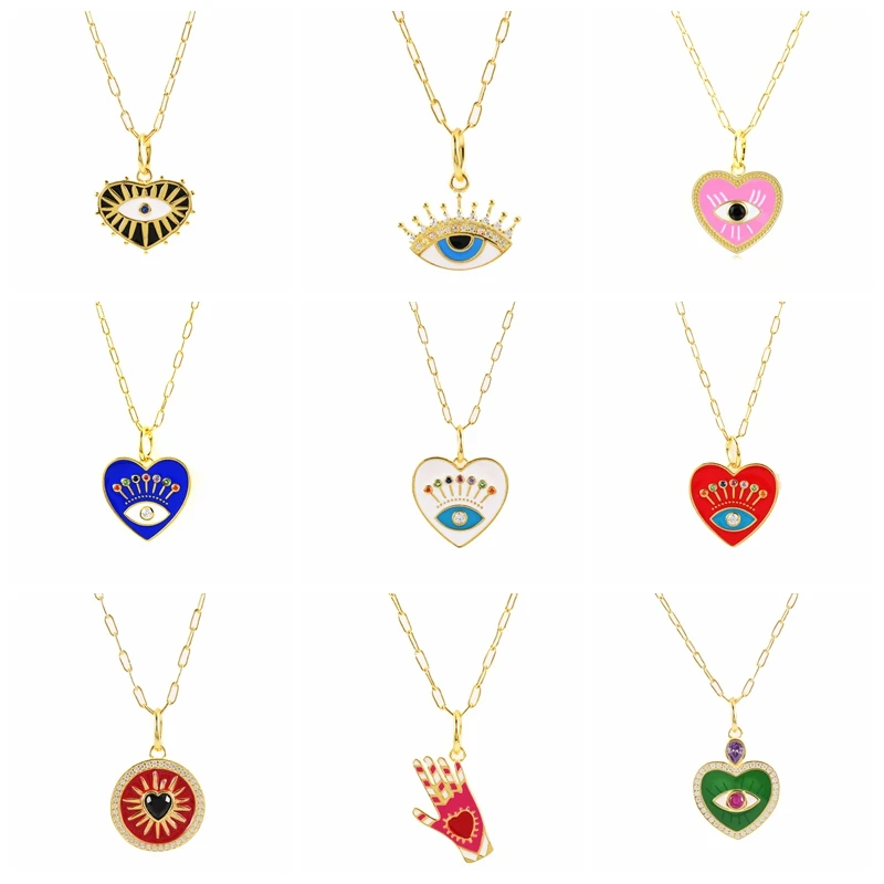 

Aide 925 Sterling Silver Colorful Enamel Dainty Necklace Chain Choker Necklace For Women Enameled Heart Pendant Jewelry Couple