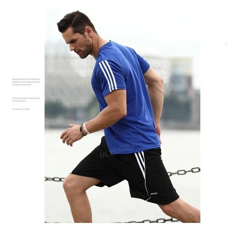

2 Piece Set Men's Tracksuit Badminton Tennis T-Shirt Sportswear Sports Shorts Suit Men's Sets Running Football Soccer Clothes