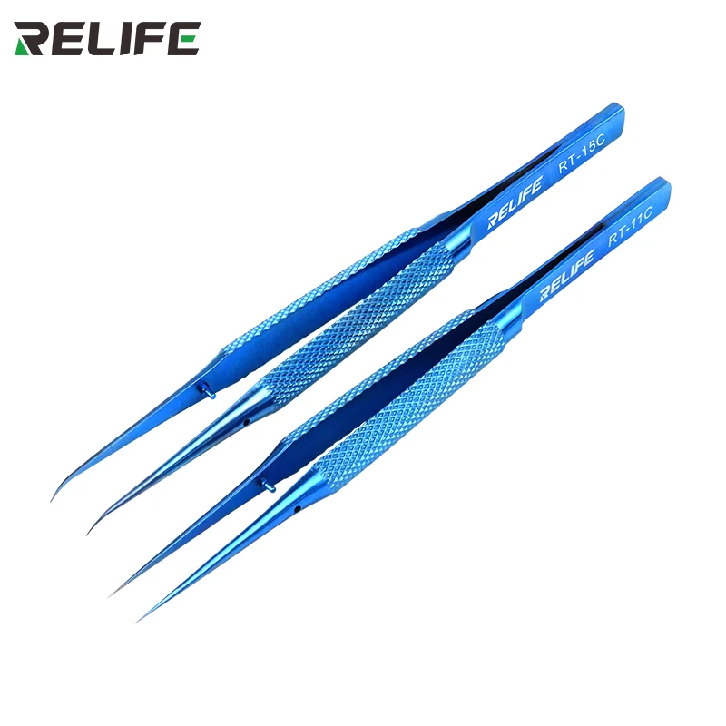 

Relife RT-11C 15C Tweezer Ultra High Precision Tweezers Motherboard Fly line Repair Tool Curved Straight Tweezer