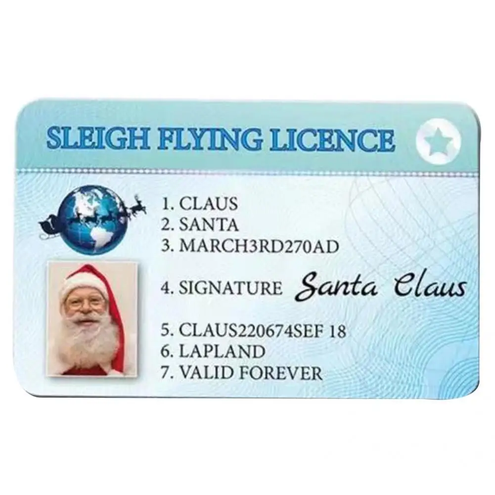 

Practical Driving Sleigh Licence Exquisite Design Xmas Gifts Sleigh Flying License Sleigh Riding Licence 2Pcs/Set