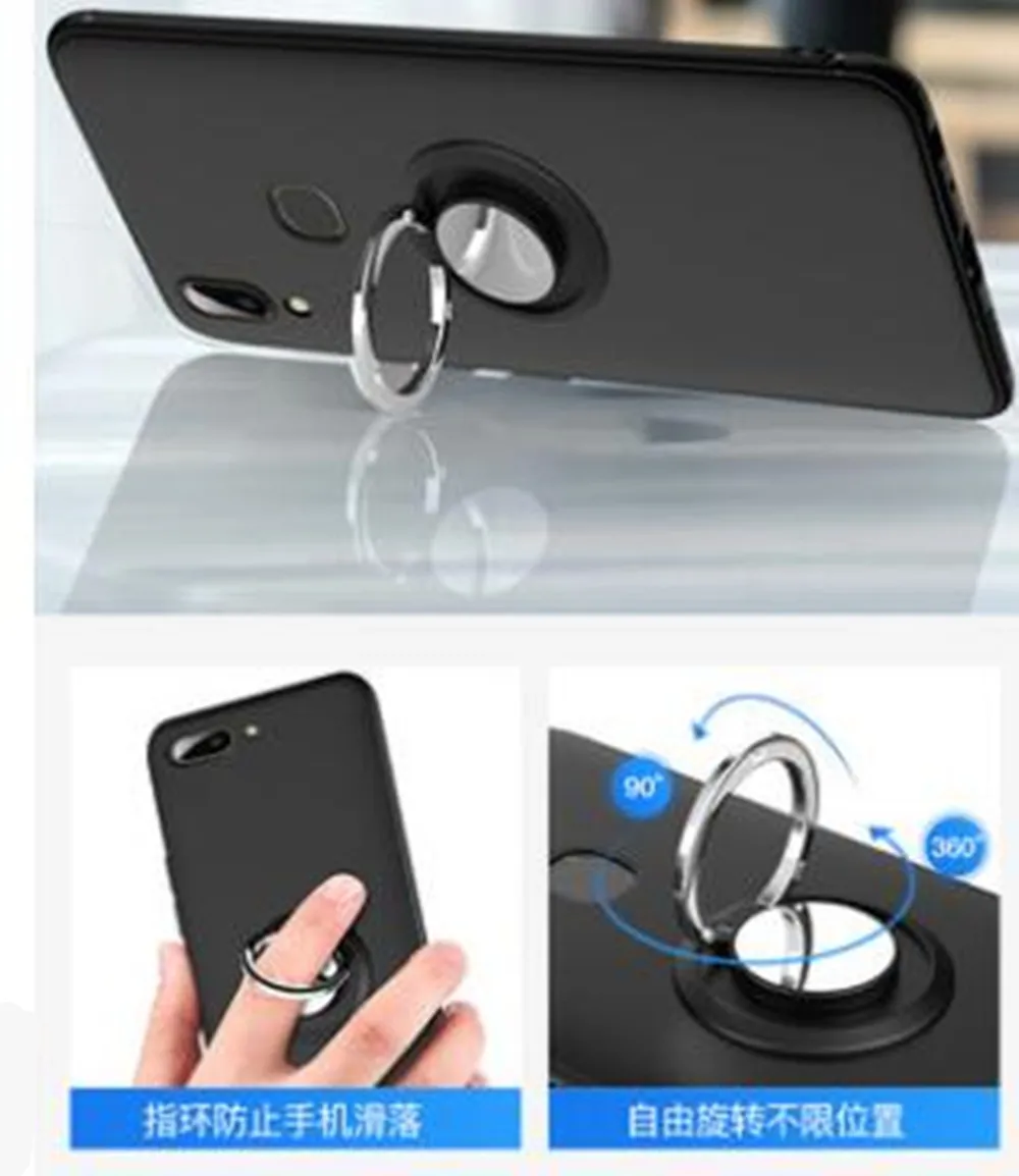 for huawei p smart 2018 case luxury brushed carbon fiber phone case huawei p smart fig lx1 magnetic ring holder cover case free global shipping