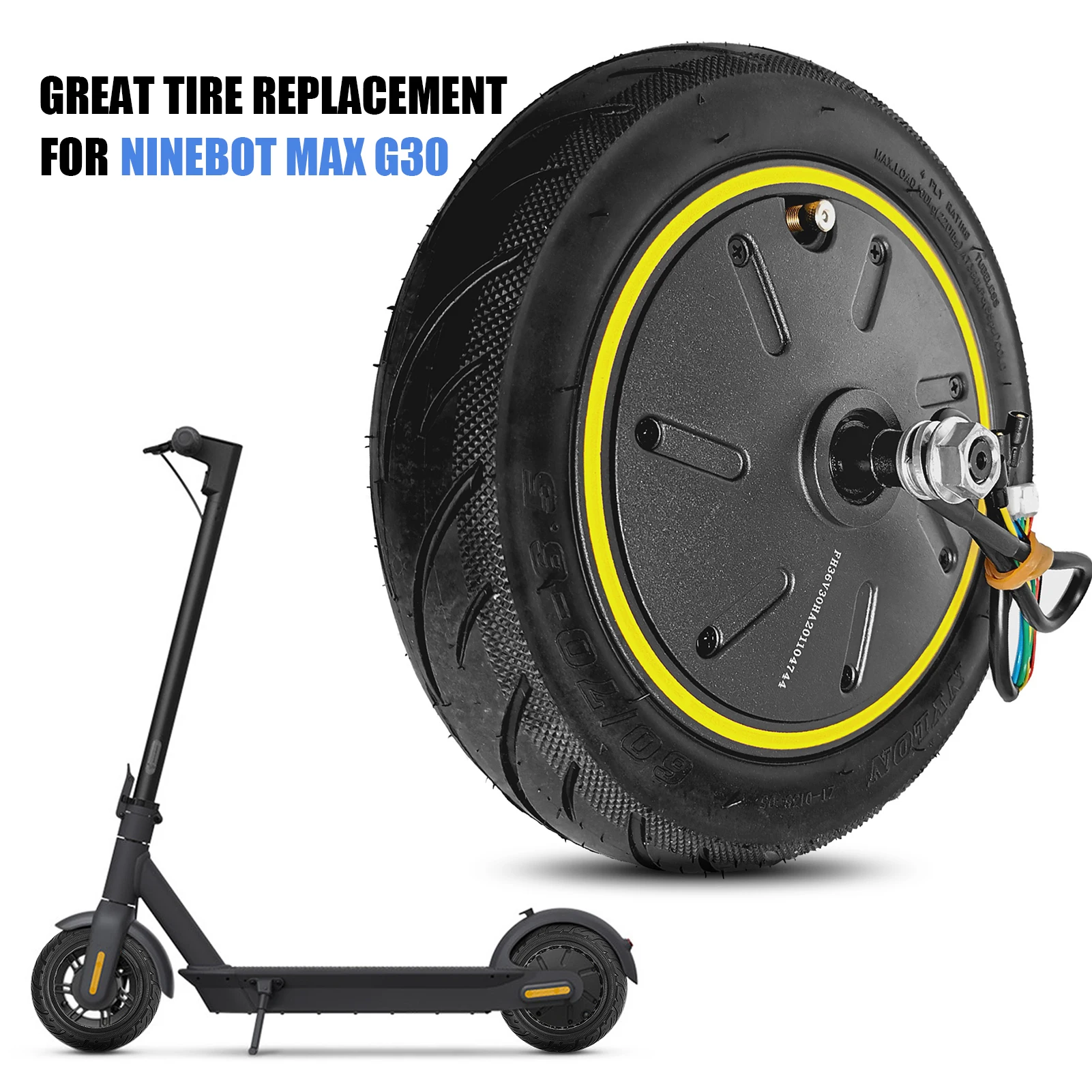 

60/70-6.5 Motor Electric Scooter 36V 500W Engine Wheel For Ninebot Max G30 Scooter Front Driving Wheel Tire Motor Repair Parts
