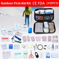 430pcs outdoor waterproof person or family first aid kit for emergency survival medical treatment in travel camping or hiking