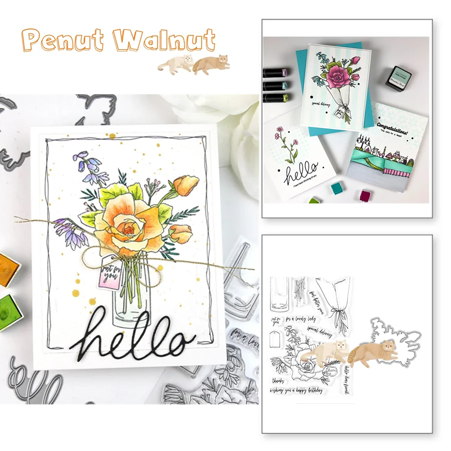 Набор металлических штампов для вырезания цветов трафареты скрапбукинга