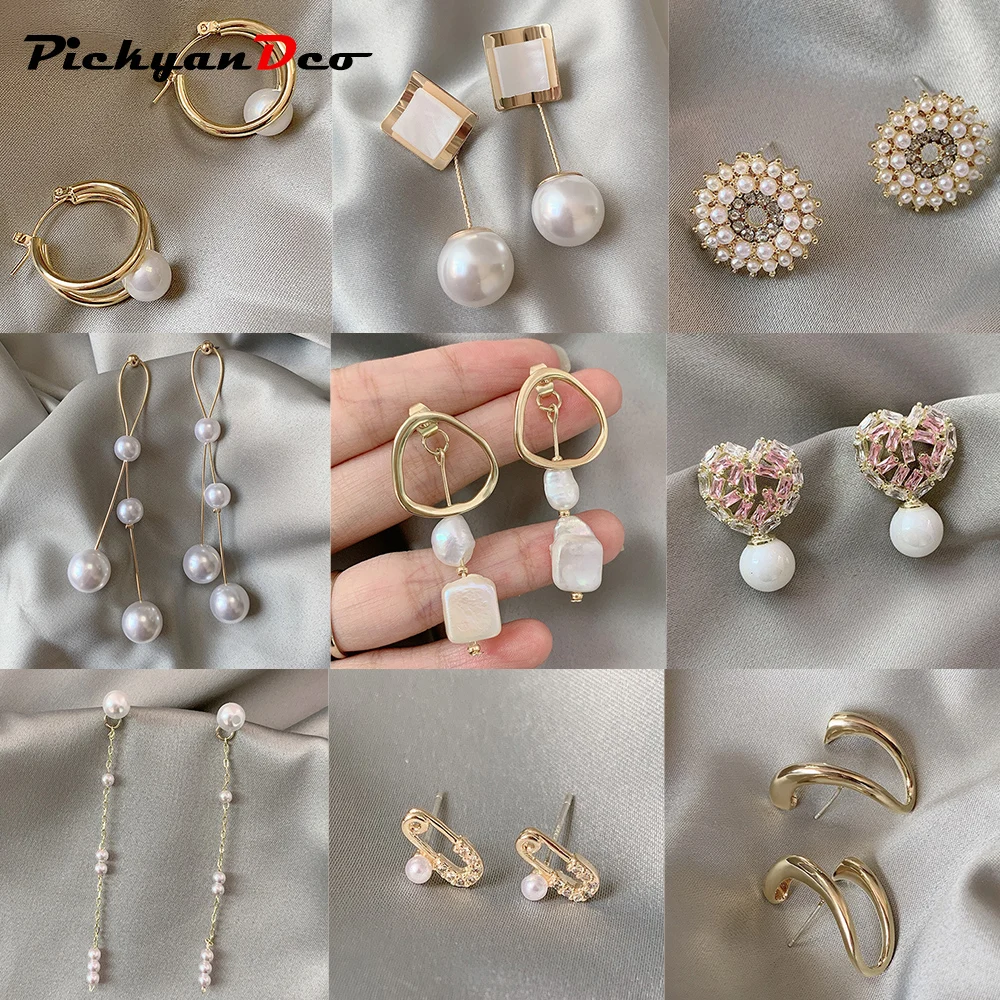 PickyanDco 925 Серебряные жемчужные модная Ювелирная серьга золото висячие серьги для