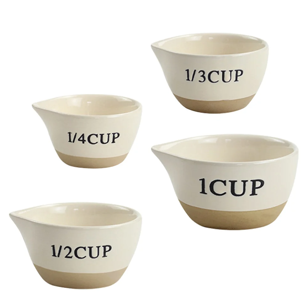 4Pcs Eggs Mixing Ceramic Bowls Measuring Baking for Home Kitchen | Дом и сад