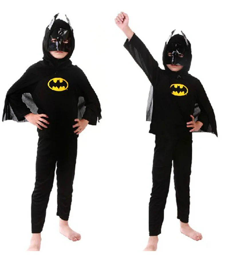 Детский костюм супергероя на Хэллоуин вечерние костюмы Человек паук Бэтмен