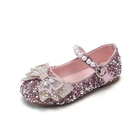 girls shoes korean princess spring new baby girl with bow mary jane pearls shoes kids fashion flash diamond girls crystal shoes