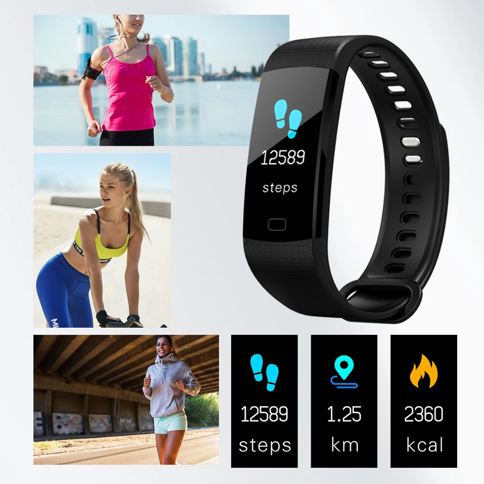 Смарт-браслет Y5C с шагомером Bluetooth Смарт-часы для мужчин и женщин пульсометр