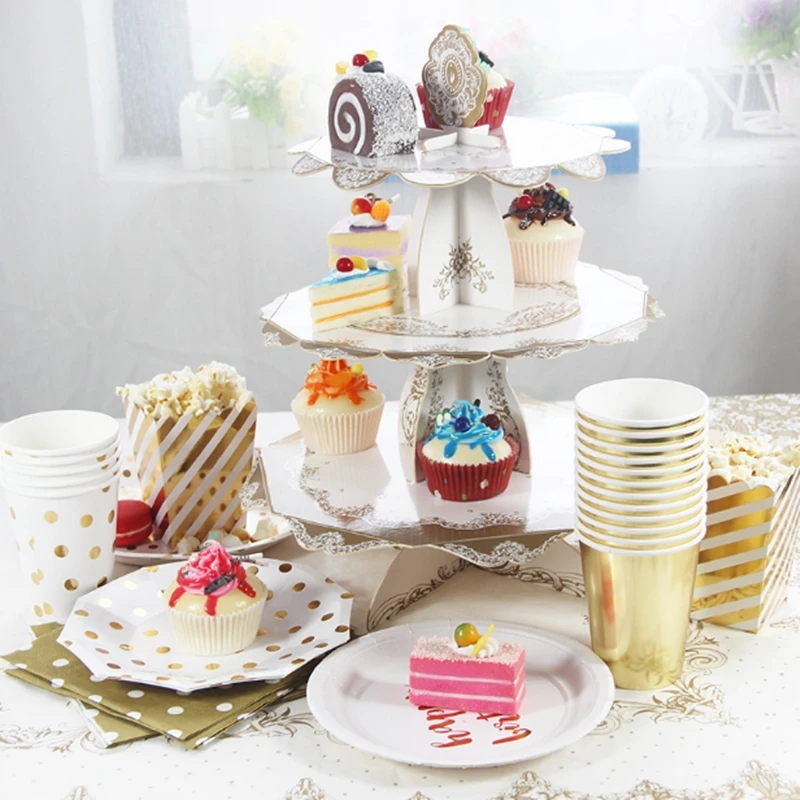 Фольга Золотая серебряная кружевные бумажные Чехлы для стола с цветами 140*140 см