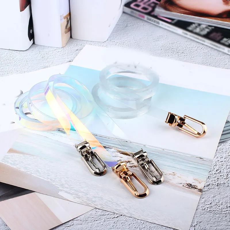 1 шт. тонкий прозрачный пояс Джинсовый с пряжкой язычком для платья модный