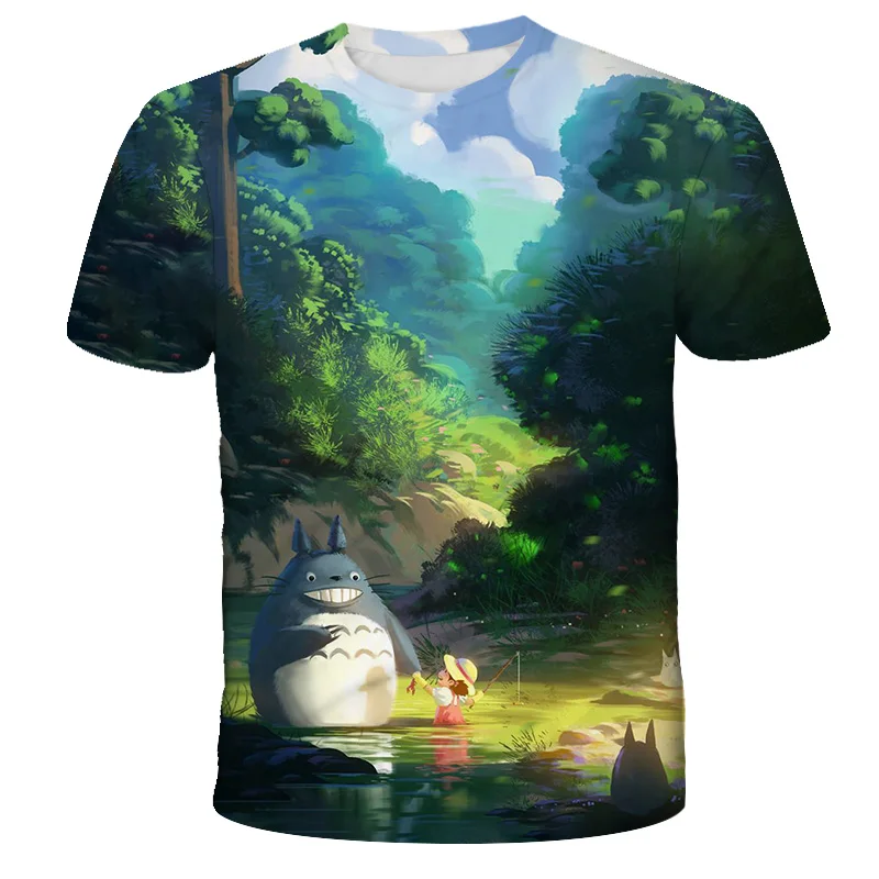 

Boy girl Totoro Studio Ghibli Harajuku Kawaii T Shirt Kids Ullzang Miyazaki Hayao Tshirt Funny Cartoon Tshirt Cute Anime Top Tee