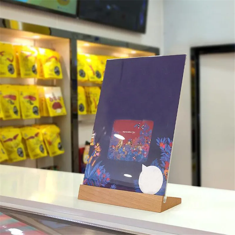 

Деревянная подставка для меню, акриловая рамка для фотографий, акриловая подставка для ценников, Настольная табличка держателей, настольны...