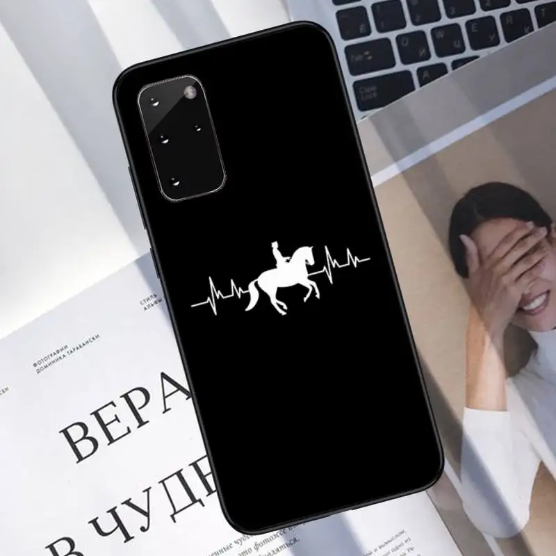 

Horse Pony Horse Heartbeat Phone Case For Samsung A40 A31 A50 A51 A71 A20E A20S S8 S9 S10 S20 Plus note 20 ultra