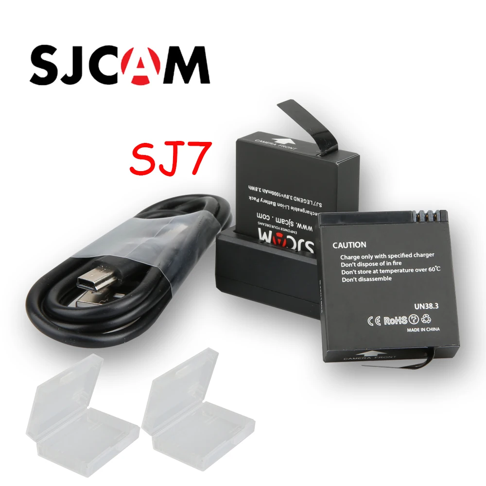 SJ7000 battery SJCAM SJ8000 Pro Аккумулятор 2 шт. батареи+ двойной USB зарядное устройство литий-ионный аккумулятор для SJCAM SJ8000 SJ6000 SJ7000 экшн-камеры - Цвет: SJ7000 battery