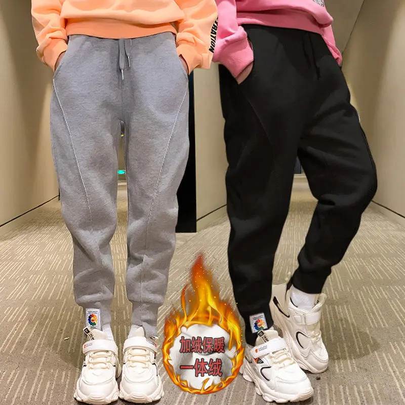 Новинка 2020 повседневные спортивные тонкие бархатные брюки для девочек на