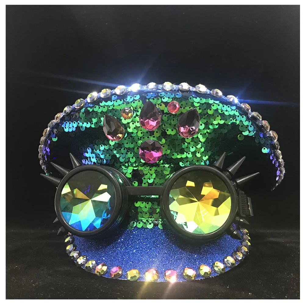 Зеленая полицейская шляпа для мужчин и женщин в стиле стимпанк снаряжение очки