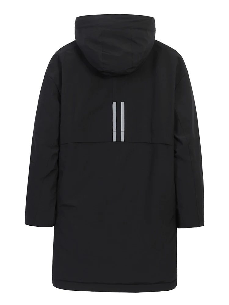 Pioneer Camp Черная куртка Мужская парка зимняя длинная одежда с капюшоном два кармана