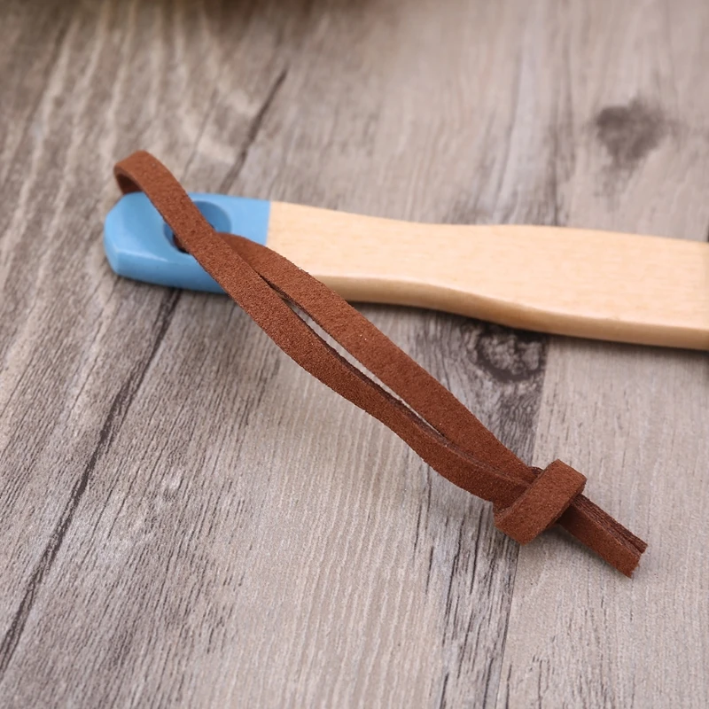 

2 Pcs Round and Flat Chalk Paint Wax Brush Ergonomic Wood Handle Bristle Brushes M17E