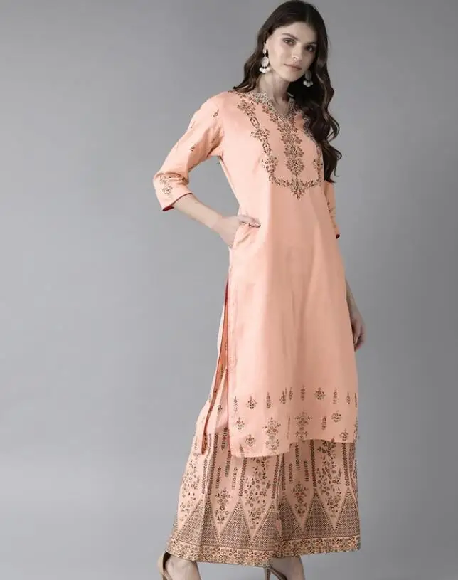 2020 новые индийские Модные топы для женщин в этническом стиле наборы с принтом из