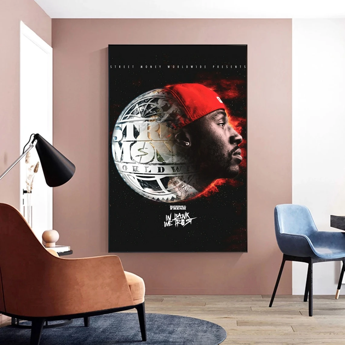 Bankroll Fresh In Bank We Trust Music Album Cover Poster Singer Rap Hip Hop Pop Star Canvas Print (No Frame)