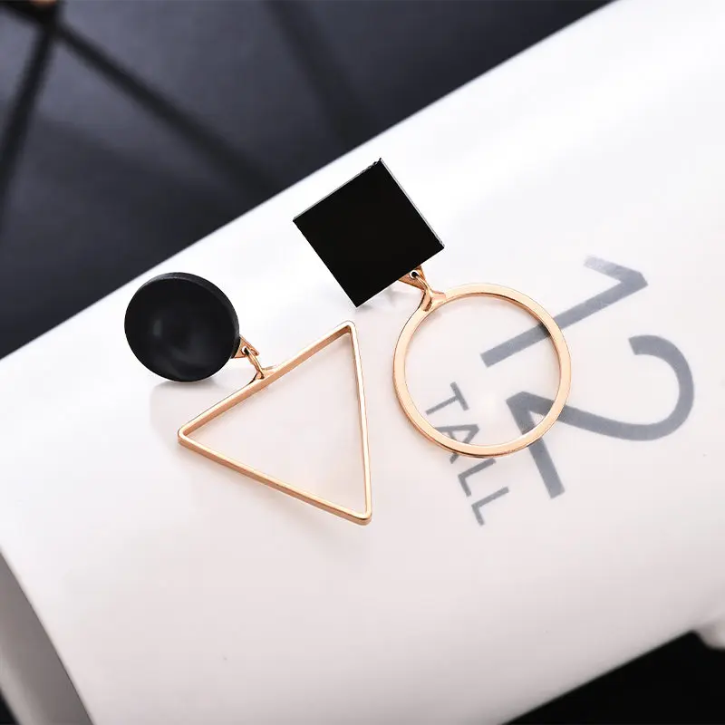 Новые модные геометрические серьги для женщин круглые треугольные дизайнерские