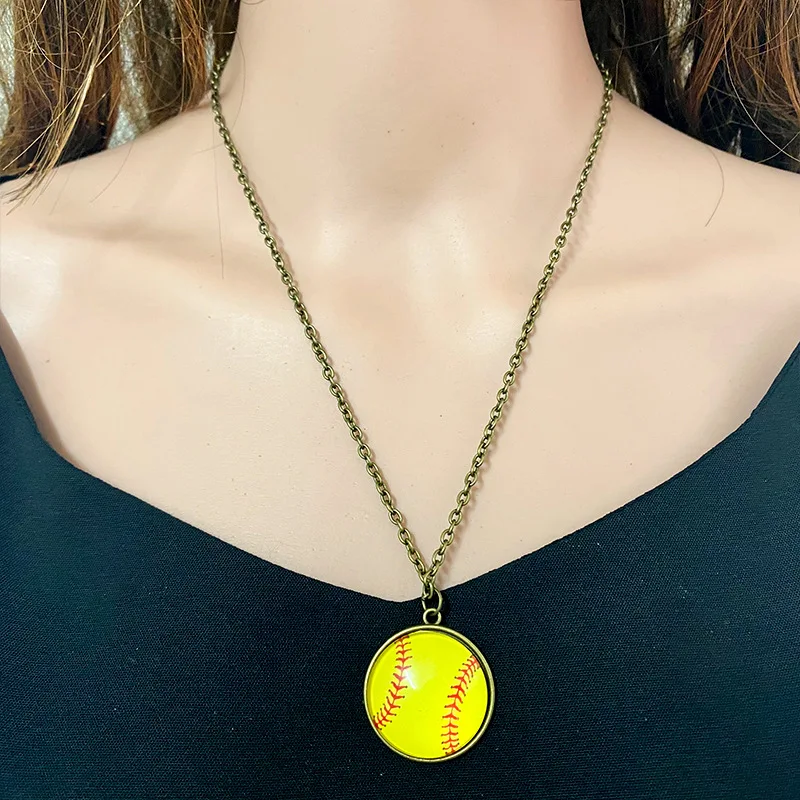 

Baseball Softball Basketball Pendant Necklaces
