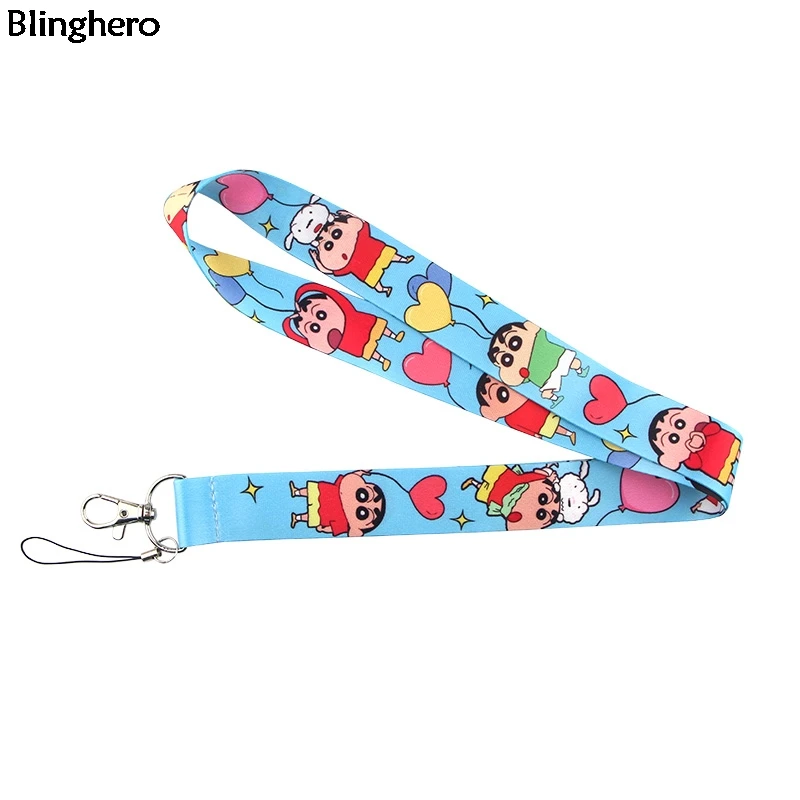 

Blinghero Anime Crayon Shin-chan Sakura Lanyard Funny Cartoon Lanyard Strap keys Phone Student Card Holder Hang Ropes BH0338