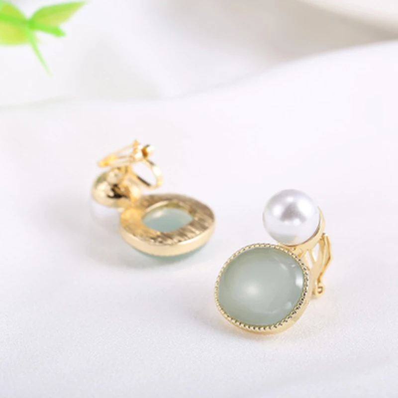 2019 Новое геометрическое овальное ретро кулон жемчужное ухо проколотое клип