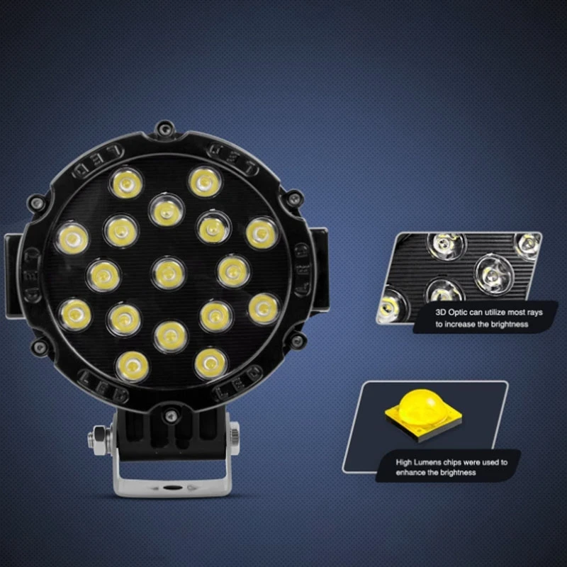 2Pcs 7 Inch LED Offroad Pod Lights Bar 51W Spot Bumper Driving Headlight Fog Light for Off Road Truck ATV SUV Jeep | Автомобили и