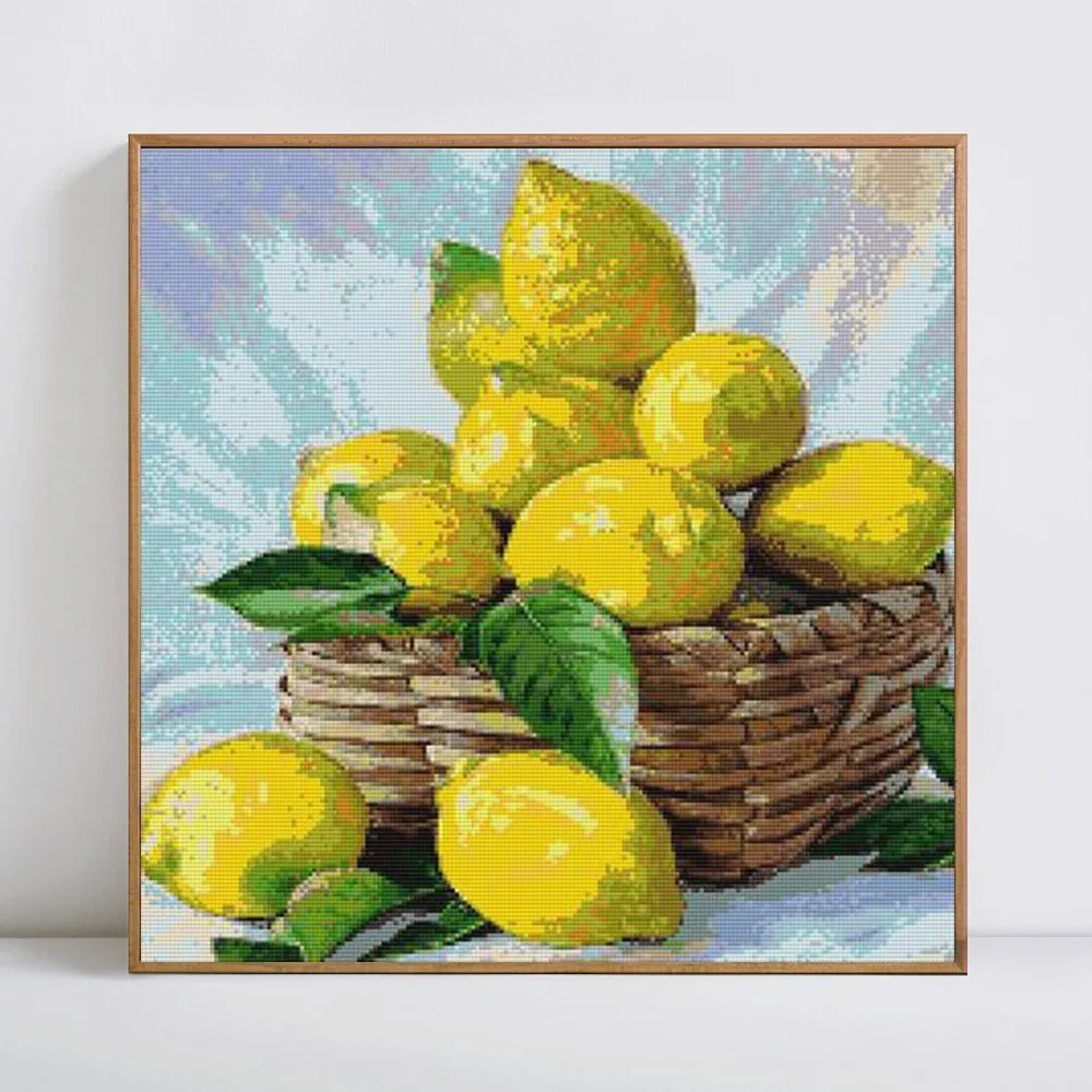 HUACAN Алмазная картина полный квадрат фрукты лимон вышивка крестиком мозаика