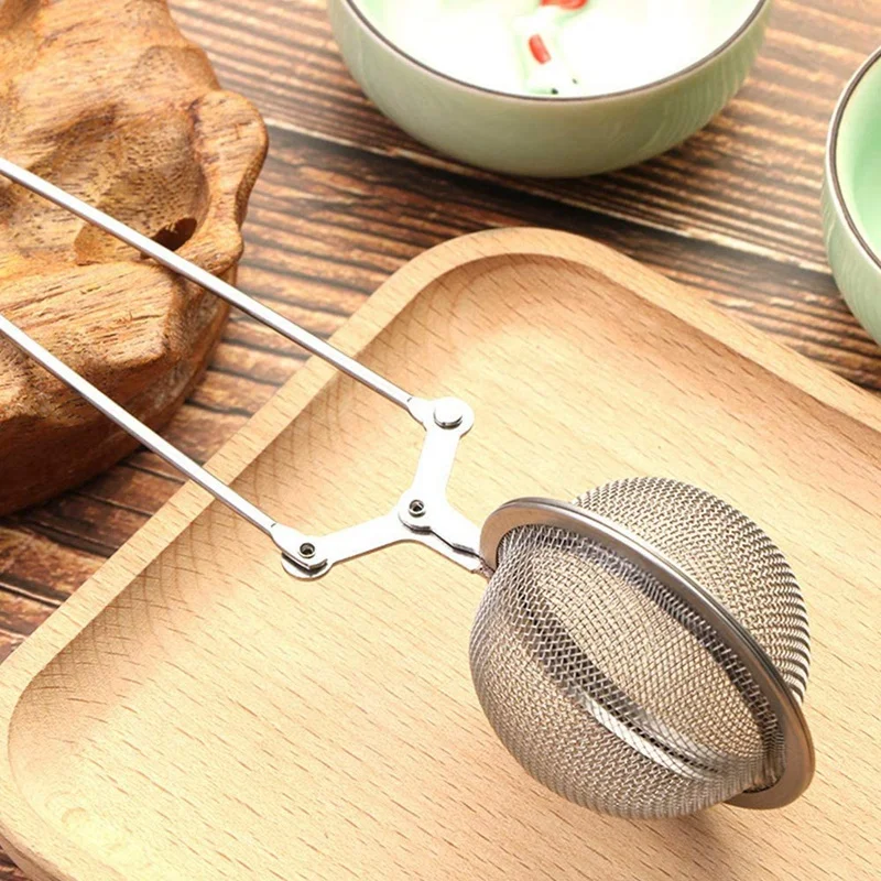 

8 Pcs Ball Shape Tea Strainer, Long-Handled Tea Filter Stainless Steel Steel Mesh Snap Ball for Loose Leaf Teas
