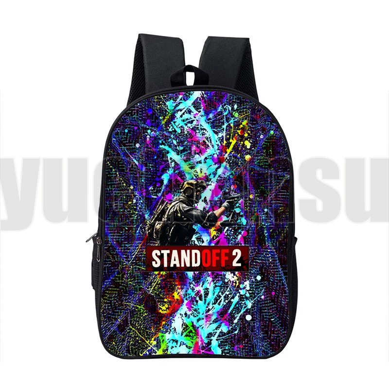 

3D Anime Canvas Double Zipper Standoff 2 Backpacks Mochila Cartoon 16 Inch School Bags Shooting Game Bag Children Sac A Dos