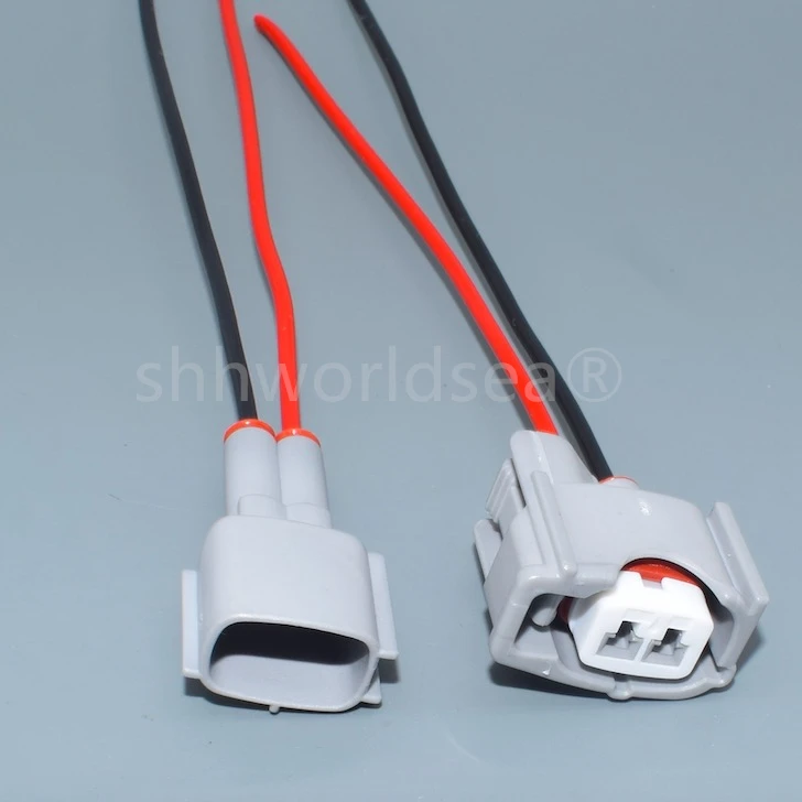 shhworldsea 2 Pin 2.2mm Fuel Injector Plug Auto Female Male Connector Wire Harness For Toyota Honda 6189-0611 90980-11875 | Автомобили и
