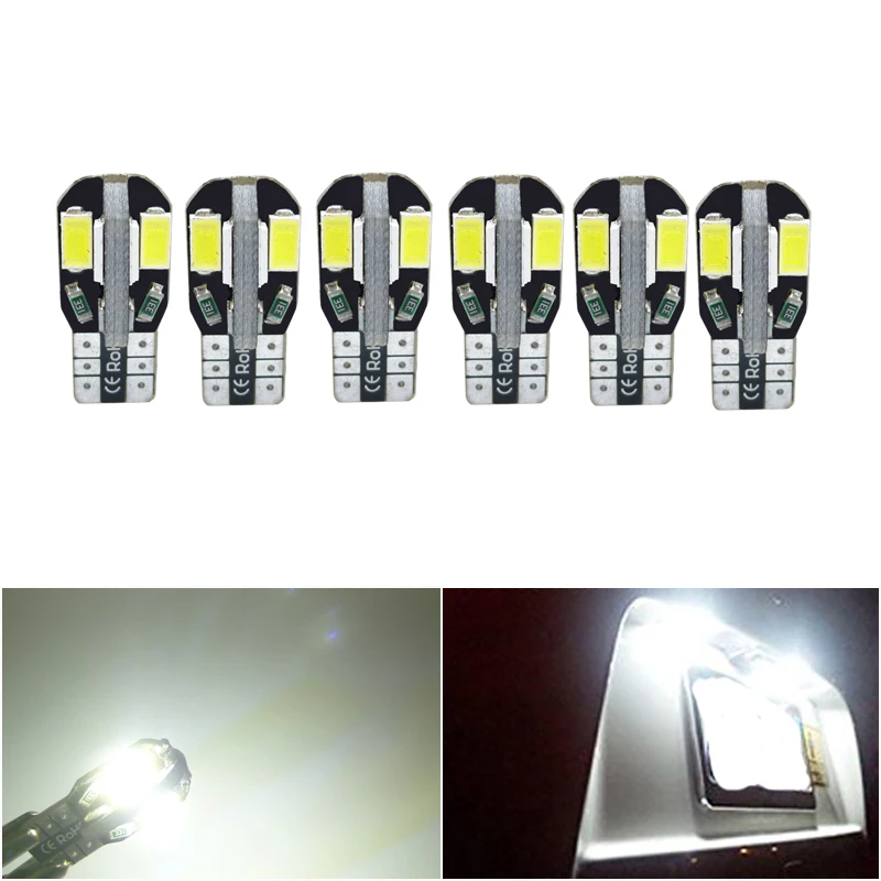 Светодиодная лампа Canbus 6x W5W T10 для салона автомобиля Renault Reno Logan Kaptur Clio Duster Laguna Megane 2