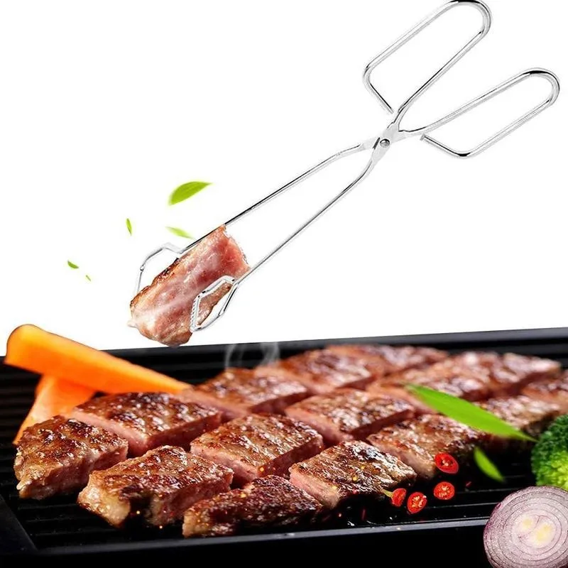 Стальные антиобжигающие зажимы для еды зажим на гриле принадлежности барбекю